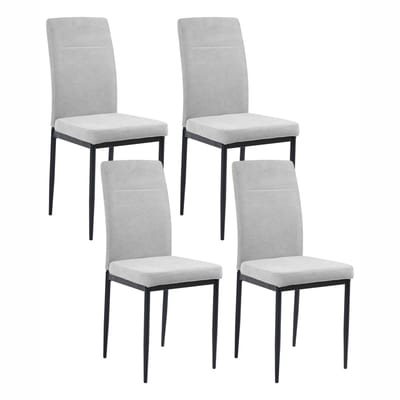RINER - Eetkamerstoel set van 4 - Grijs - Polyester