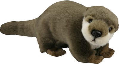 Nature Planet Pluche otter knuffel dier/beest - bruin - 28 cm - Rivier otters knuffels