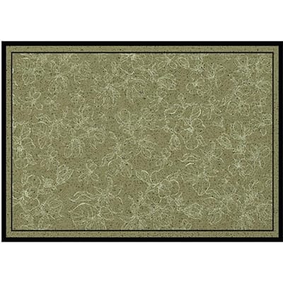 Deurmat huisdeur deur zijde vuilafstotend antislip tapijt uitgesneden deurmat deurdeur slijtvast groene zijde ring veranda 40 * 60CM [Crystal Fleece]