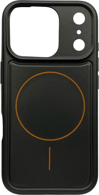 Casemania Hoesje Geschikt voor Apple iPhone 17 Pro - Metallic Zwart - Matte Siliconen Back Cover - Geschikt voor MagSafe