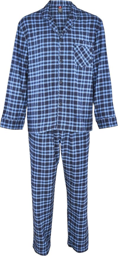 100% Katoenen Flanel Geruite Pyjama Set voor Heren