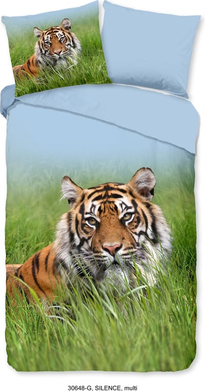 Good Morning dekbedovertrek tijger - 1 persoons 140x200/220 cm - Multi - 100% Katoen renforc�