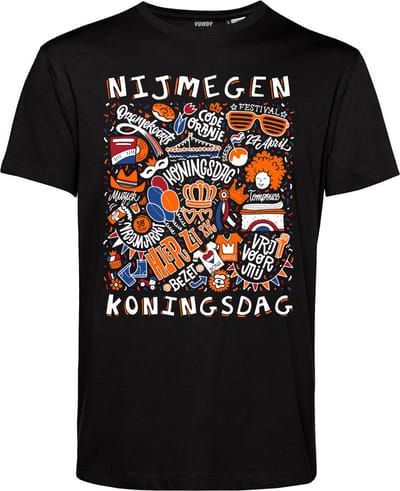 T-shirt Nijmegen Oranjekoorts | Zwart | maat XS