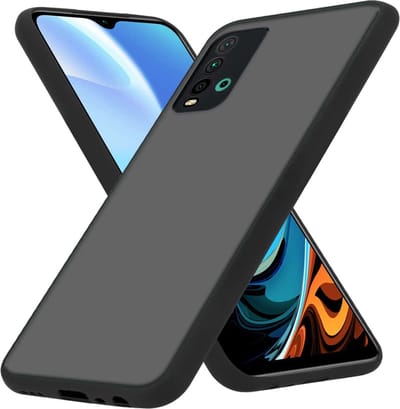 Cadorabo Hoesje geschikt voor Xiaomi RedMi 9T in MATT ZWART - Hybride beschermhoes met TPU siliconen Case Cover binnenkant en matte plastic achterkant