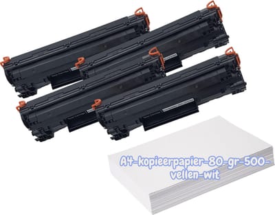 KATRIZ® huismerk toner CF279A(HP79A) Zwart+ Kopieerpapier-A4-80GR-500vellen-wit | Geschikt voor HP LaserJet Pro M12a / LaserJet Pro M12w / LaserJet Pro M26a / LaserJet Pro M26nw | 4 stuks