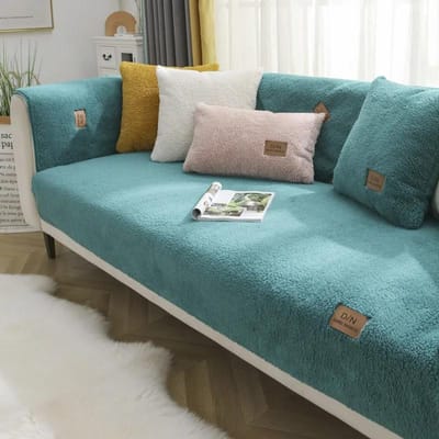 Nordic Effen Kleur Dik Pluche Bankhoezen Handdoek Zachte Pluche Bankhoes voor Woonkamer Erkerkussen L-vormige Banken Decor 70x70cm