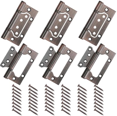 Dailygoods- Deurscharnierset 6 Stuks - Roestvrij Stalen Scharnieren - Inklapbaar Scharnier - Geschikt voor Keukenkasten - Geluidsarme Beweging - Eenvoudig te Installeren