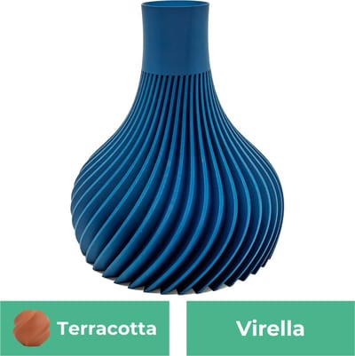 Virella moderne vaas – Decoratieve vaas - Terracotta - 3d geprinte vaas – geschikt voor droogbloemen - 20CM