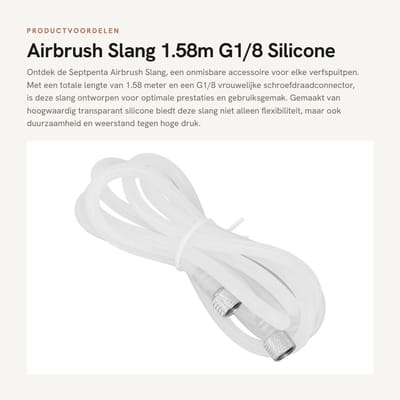 Dailygoods- Airbrush Slang - G1/8 Draadverbinding - Transparante Siliconen Slang - Hoge Druk Weerstand - Flexibel - Lengte 1.58m - Airbrushslang