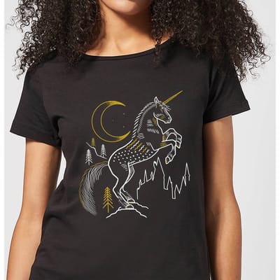 Harry Potter Unicorn dames t-shirt - Zwart - 3XL