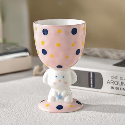 Puppy IJsbeker Hoge Voet IJsbeker Keramiek Cartoon Dame High End Licht Luxe Hoge Waarde Commerciële Dessertbeker 350ml