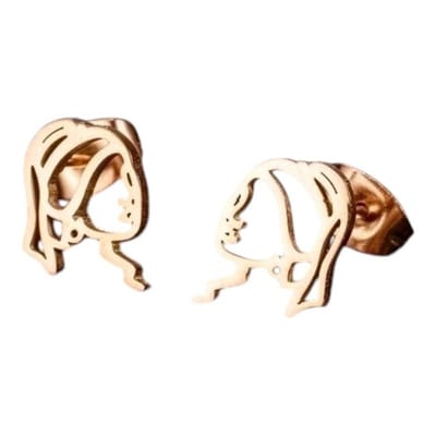 Aramat Jewels | Oorbellen | Oorstekers Meisje met de Parel – Rosékleurig RVS | | | |10mm | Staal | Kinderen, Volwassenen | Verkleurd niet