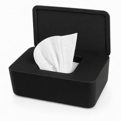 Praktische Opbergdoos voor Nat Wipes en Toiletpapier - Ruimtebesparende Dispenser voor Babydoekjes en Hygiënische Wipes in Zwart
