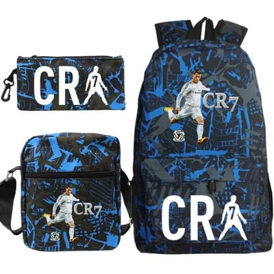 C Ronaldo schooltas + kleine schoudertas + etui drie-delige rugzak School bag 3-piece set