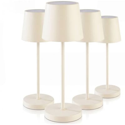 GGM Gastro (4 Stück) Tischleuchte - MERLE - dimmbar in 3 Stufen - Ø 110mm - Whisper White