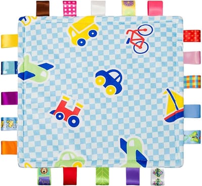 Veiligheidsdeken met etiketten - Knuffeldeken baby - Baby kalmeren - Verbeterde sensorische ervaring - 265 x 265 cm - Meerdere kleuren