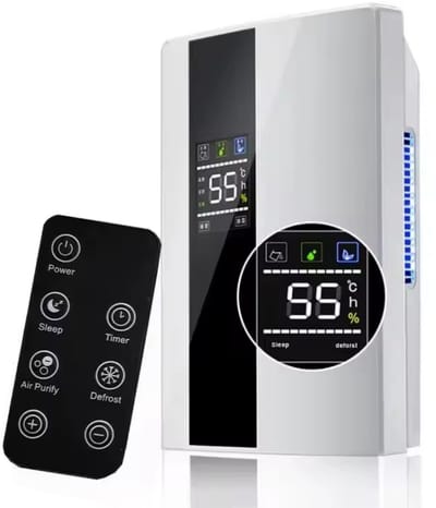 Sensova 2-in-1 Luchtontvochtiger en Luchtreiniger met Afstandsbediening - Krachtige Ontvochtiger en Dehumidifier tegen Vocht, Schimmel en Geur - Efficiënte Vochtvanger & Vochtvreter voor Slaapkamer, Kelder en Woonruimte