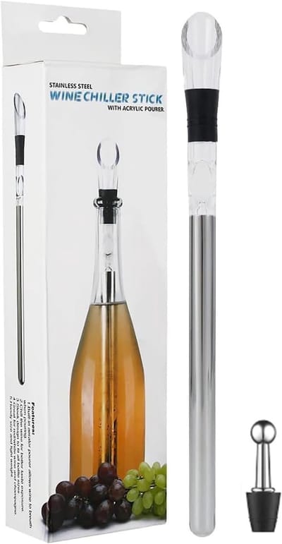 VHV - Wijnkoeler - Wijnkoelstaaf - 3-in-1 wijnschenker met beluchter voor thuis bar diner en barbecue