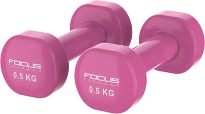 Focus Fitness - Vinyl Dumbbell - 2 x 0,5 kg - Roze