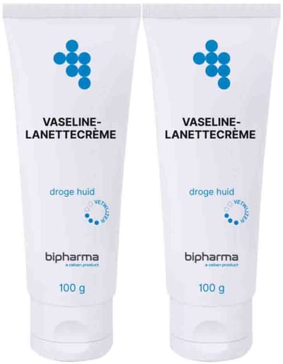 Bipharma Vaseline Lanettecrème - 2 x 100 gr - Voordeelverpakking