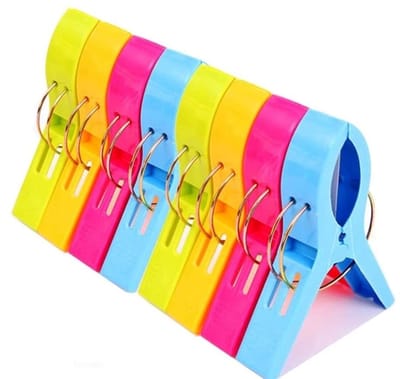 Allecto - Handdoekclips - Strandhanddoek - Grote clips voor ligstoelen - Kunststof - Drogerclips - Voor badhanddoeken en tapijten - In 4 kleuren