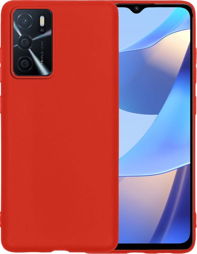 Hoesje - Geschikt voor OPPO A16 - Sterk & Shockproof - Siliconen Case - Hoes Cover - Telefoonhoes - Rood