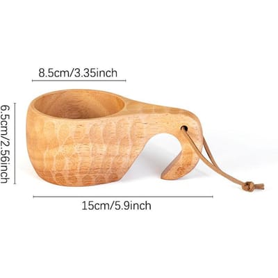 Handgemaakte houten melkbeker Acacia houten koffiemokken Tas met draagkoord Handvat Kampeerdrinkbekers Artefact Keukengereedschap 200ML