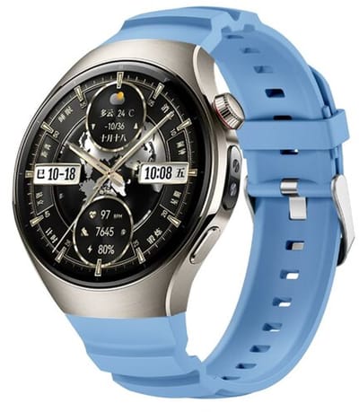 By Qubix - Contour siliconen band 'True Fit' - Lichtblauw - geschikt voor Huawei Watch 5 - 42mm