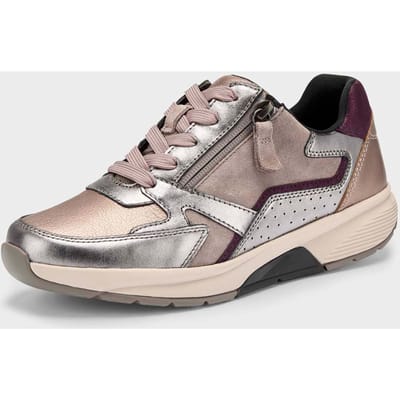 Sneakers met mesh voering - rosé / zilverkleurig - Gr. 7 van Goldner Fashion