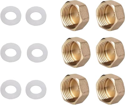 Hoge kwaliteit 1/2 Inch Slangdoppen van Messing met Slangwasertjes voor Blinde Aansluitingen en Veiligheid