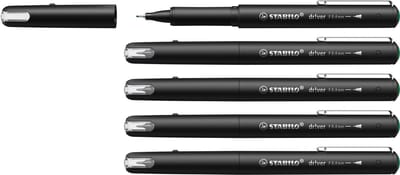 STABILO Dr!ver - Premium Fineliner - 0.4 mm - Groen - Doos 5 Stuks