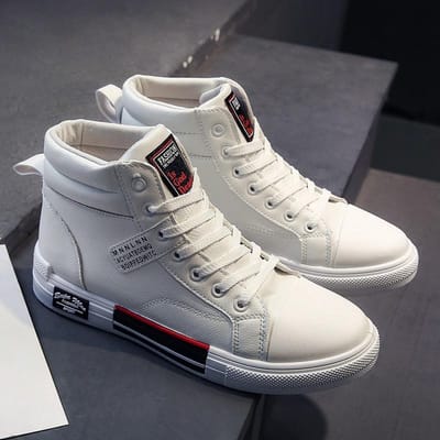Chaussures de skateboard montantes pour hommes Baskets décontractées en cuir pour hommes Chaussures de sport antidérapantes pour hommes Zapatillas Hombre Chaussures pour hommes 39 gray