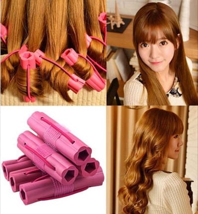 *** Soft Foam Papillot Softsticks 6 delige set Haarkrullerset - Foam Papillotten - Haarsrullerset Haarrollers / Haarkrullers / Krulspelden Set - Foam Papillotten - Krullen - Hair Foam Rollers - Elastiek - van Heble® ***