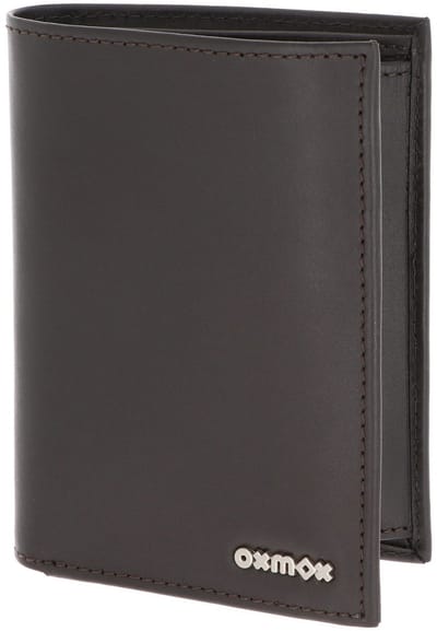oxmox Leren portemonnee Leather RFID Protect Kombibörse Pure 2.0 Metal Square Brown donkerbruin