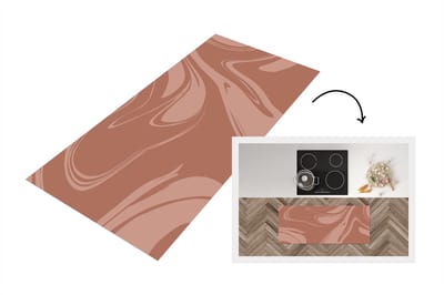 Keukenloper - Loper keuken - Marmer - Chocolade - Patronen - 120x50 cm - Keukenloper vinyl