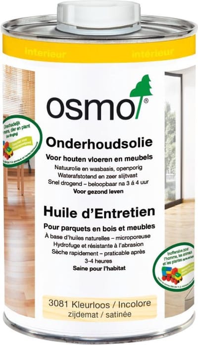 Osmo Onderhoudsolie 3081 Zijdemat - 1Liter - Vloer Olie - Onderhoudsolie Parket - Onderhoudsolie Vloer - Onderhoudsolie Hout