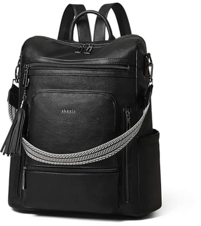 Leren Vegan Laptop Rugzak 15,6 inch voor Dames - Modieuze Werk- en Reistravel Handtas