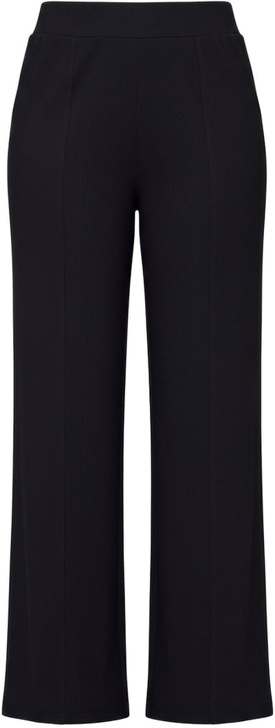Angel of Style - Dames - Broek wijd sweatstof siernaad - Zwart - Maat 44