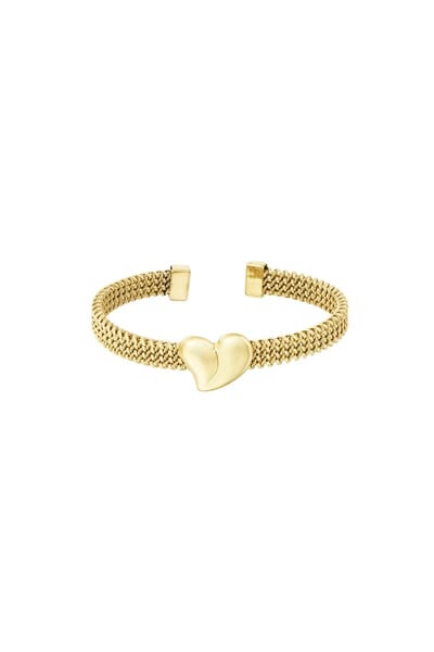 Yehwang armband - Bangle bracelet heart - Goudkleurig - Stainless steel