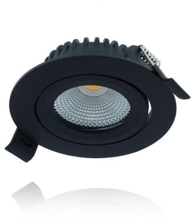 LED inbouwspot - 5W zwart - 1 stuk - dimbaar 3000K warm wit IP44 waterbestendig