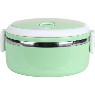 Thermische lunchbox, stapelbaar, warm eten, geïsoleerde box, ronde lunchbox van roestvrij staal 304, verzegeld voedsel L
