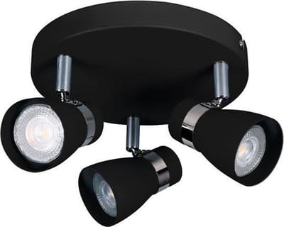 ENALI 3- rond - wandlamp - plafondlamp spot - incl LED - zwart
