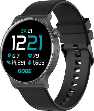 OOQE WATCH CS PRO - Smartwatch Heren en Dames | Geschikt voor iOS en Android | Full HD | Notificaties | Gezondheidsanalyse | Sportanalyse | GPS Koppeling | Bellen | Muziek/Audio Luisteren | Spelletjes | Ergonomisch | Nederlandstalig | Zwart/Antraciet