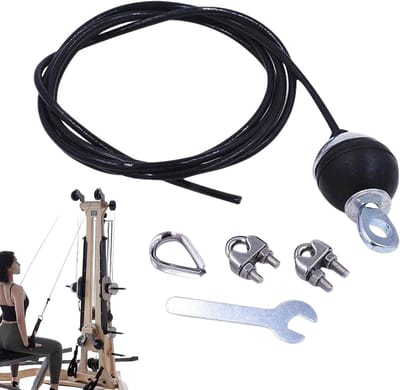Fitness Katrol Kabel - Stalen Kabelset - Kracht Training - Universeel Compatibel - 5x3m Verstelbaar - Zwart