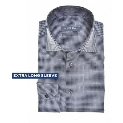 Ledûb Overhemd Modern Geometric Dot Longer Sleeve Mouwlengte 7 Navy / male
