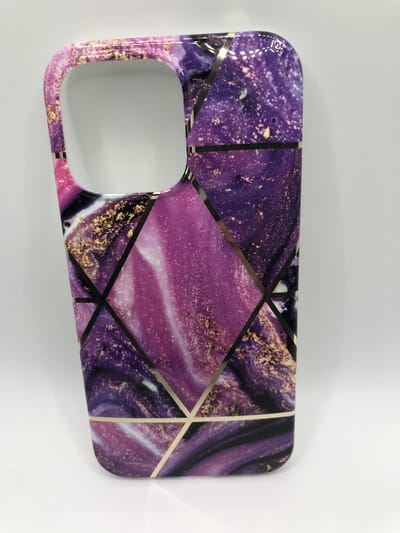 Marmer Siliconen Back Cover Hoesje - Geschikt voor iPhone 13 Pro - Siliconen/TPU hoesjes - Paars