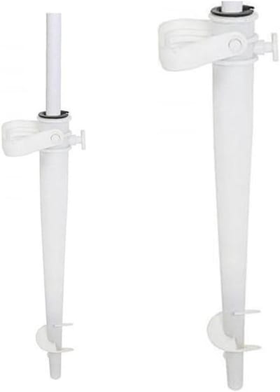 Parasolhouder - Grondanker Parasol Parasol Prikker - Parasol Verankeren - Met Grondschroef - 44 cm - Wit