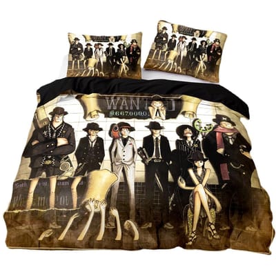 Anime One Pieces Beddengoed Set Luffy Dekbedovertrek 3D Print Quilt Overtrek Kussensloop Pak Kinderen Cadeau 260x240cm-3pcs