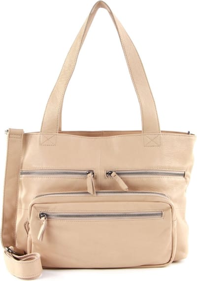 FREDsBRUDER Leren Schoudertas Utility Collection Big Zip Bag Cream Beige