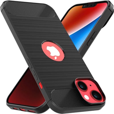 ebestStar - Hoes geschikt voor iPhone 14 Plus Apple, TPU Bescherming Cover, Koolstof Design Hoesje, Zwart